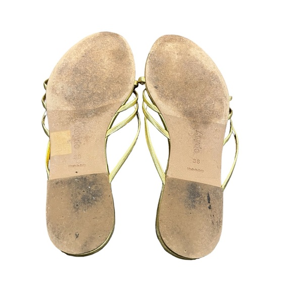 Aeyde Gold Strappy Mule Sandal Slides Dainty
Modern Minimal Leather 38 US 9 - Picture 5 of 5